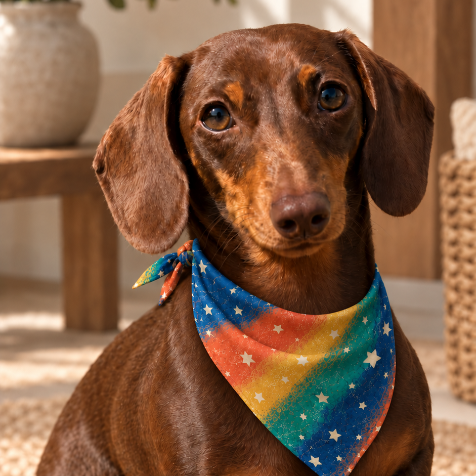 Rainbow Stars Dog Bandana