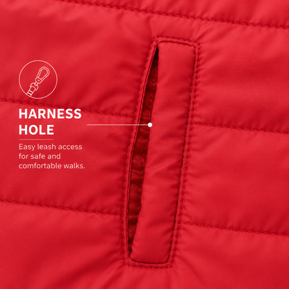RED HOODED DOG JACKET