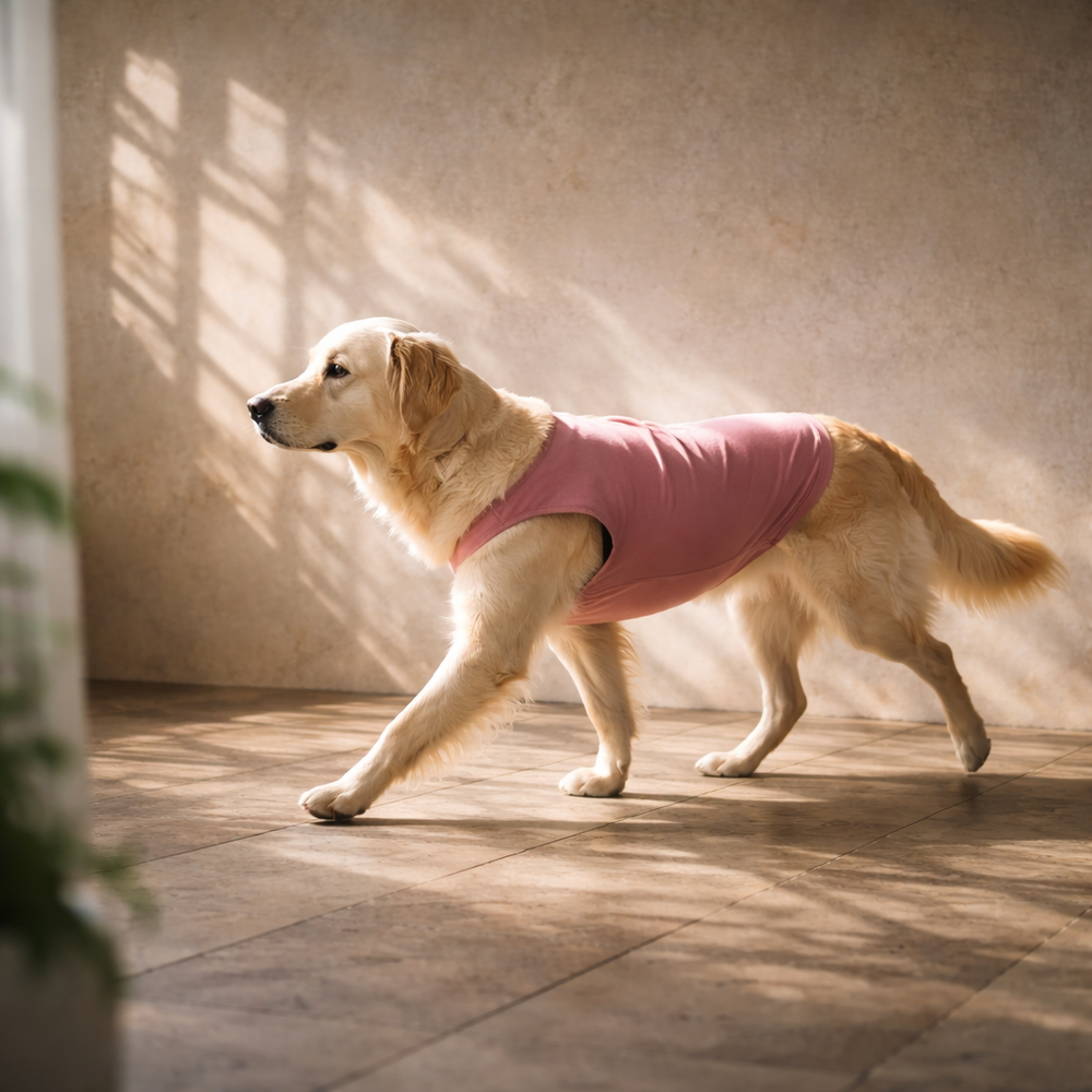 DUSTY PINK DOG T-SHIRT