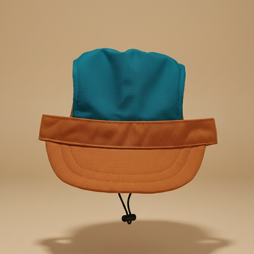 DEEP TEAL & RUST BROWN CAP