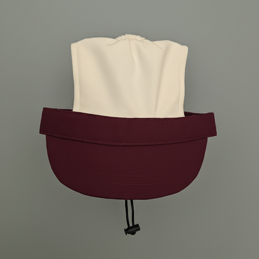 BURGUNDY & IVORY WHITE CAP