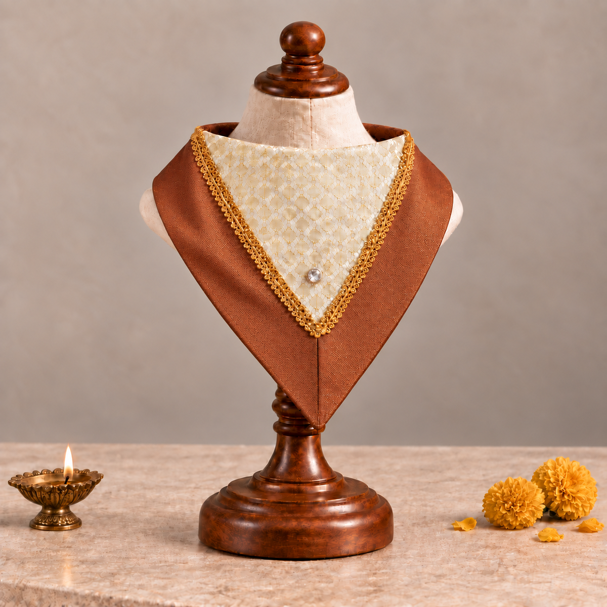 Ivory & Copper Ethnic Dog Bandana