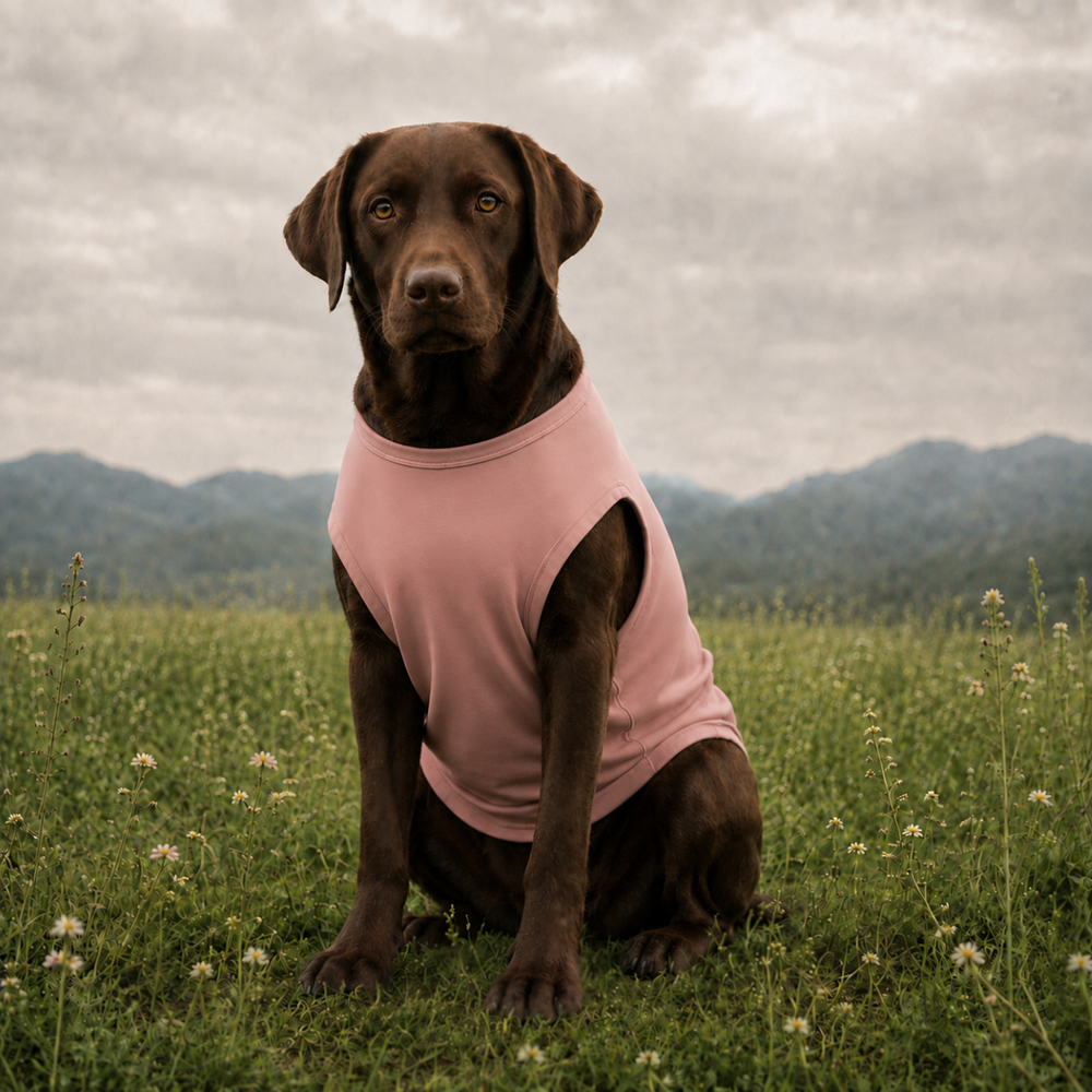 DUSTY PINK DOG T-SHIRT